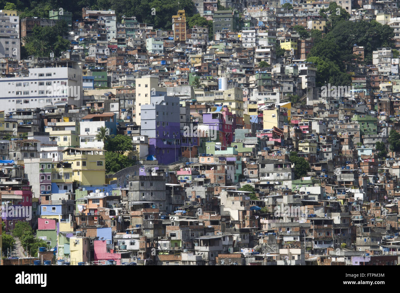 Rocinha shantytown in Sao Conrado neighborhood - south of the city Stock Photo