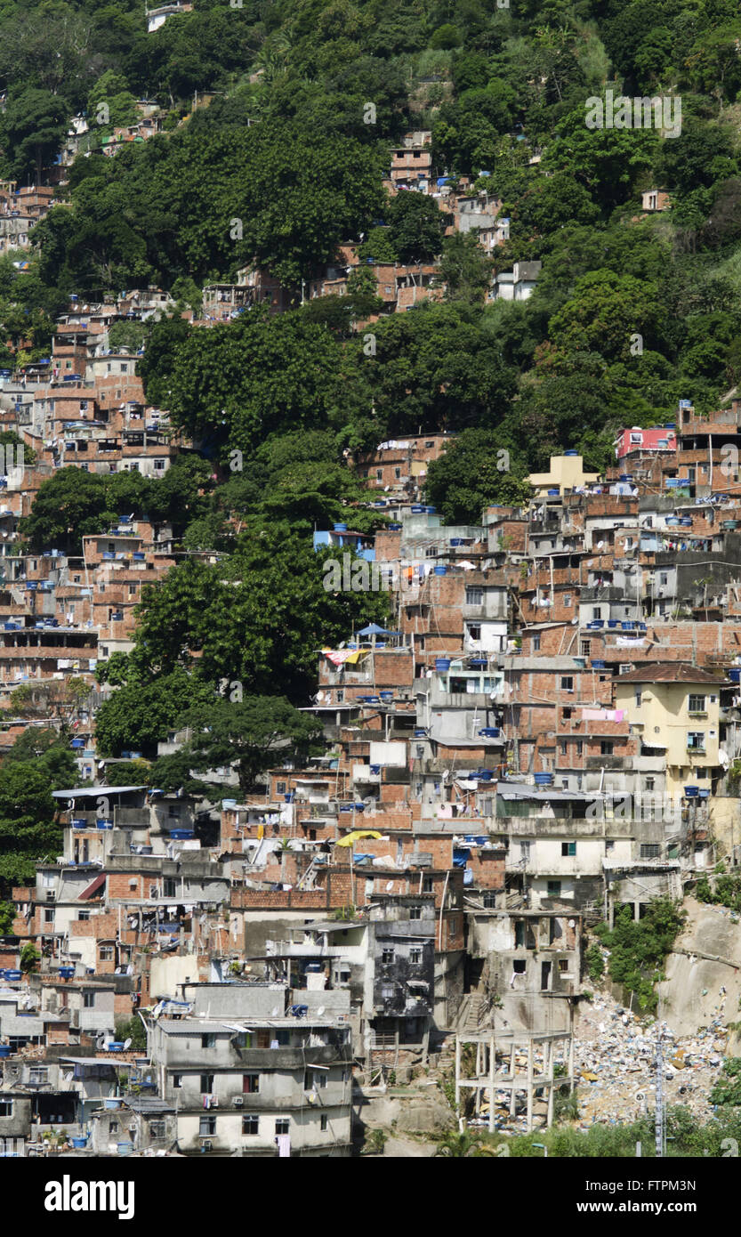 Rocinha shantytown in Sao Conrado neighborhood - south of the city Stock Photo