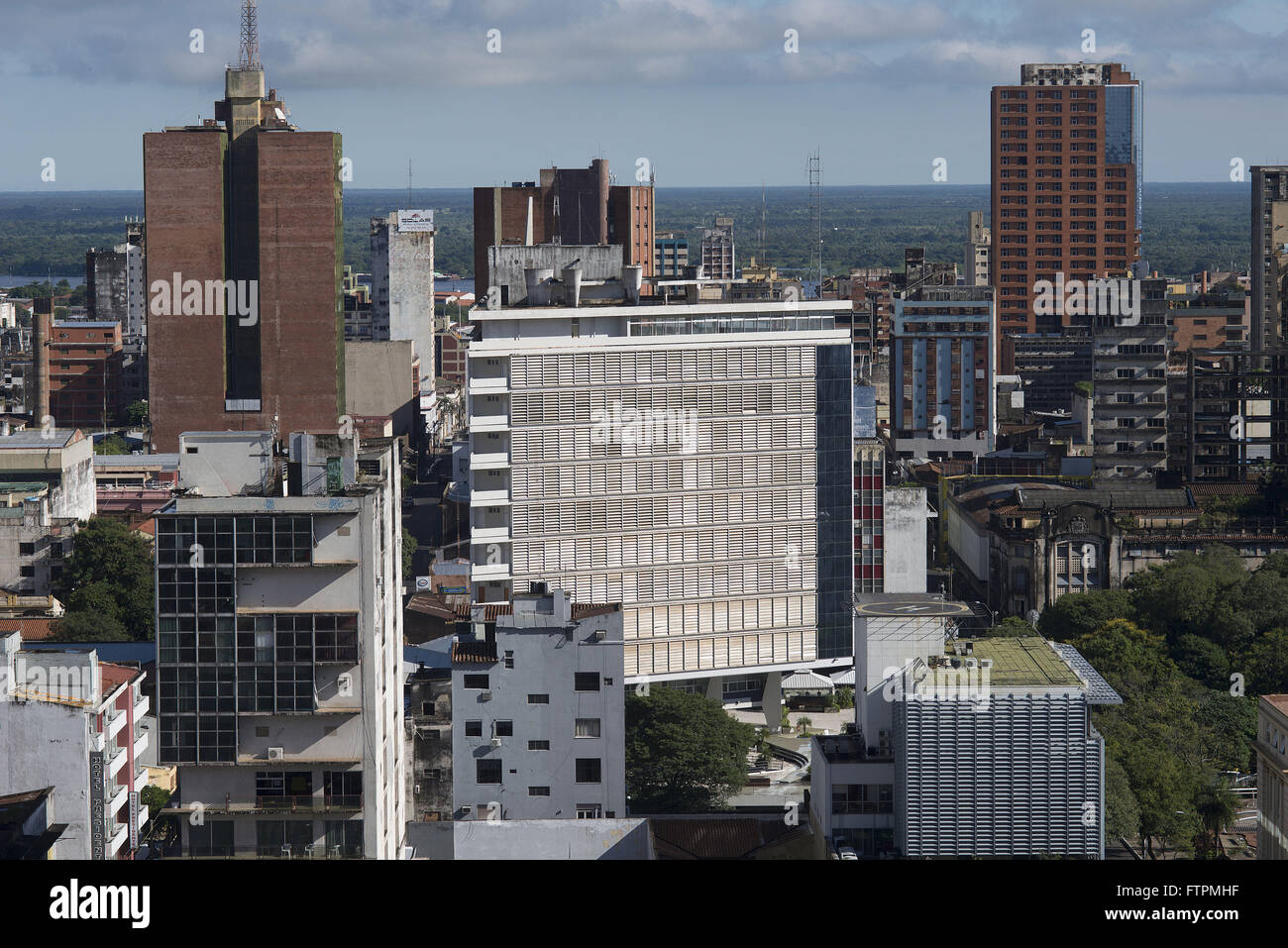 Vista do centro historico da cidade com Rio Paraguai ao fundo Stock Photo