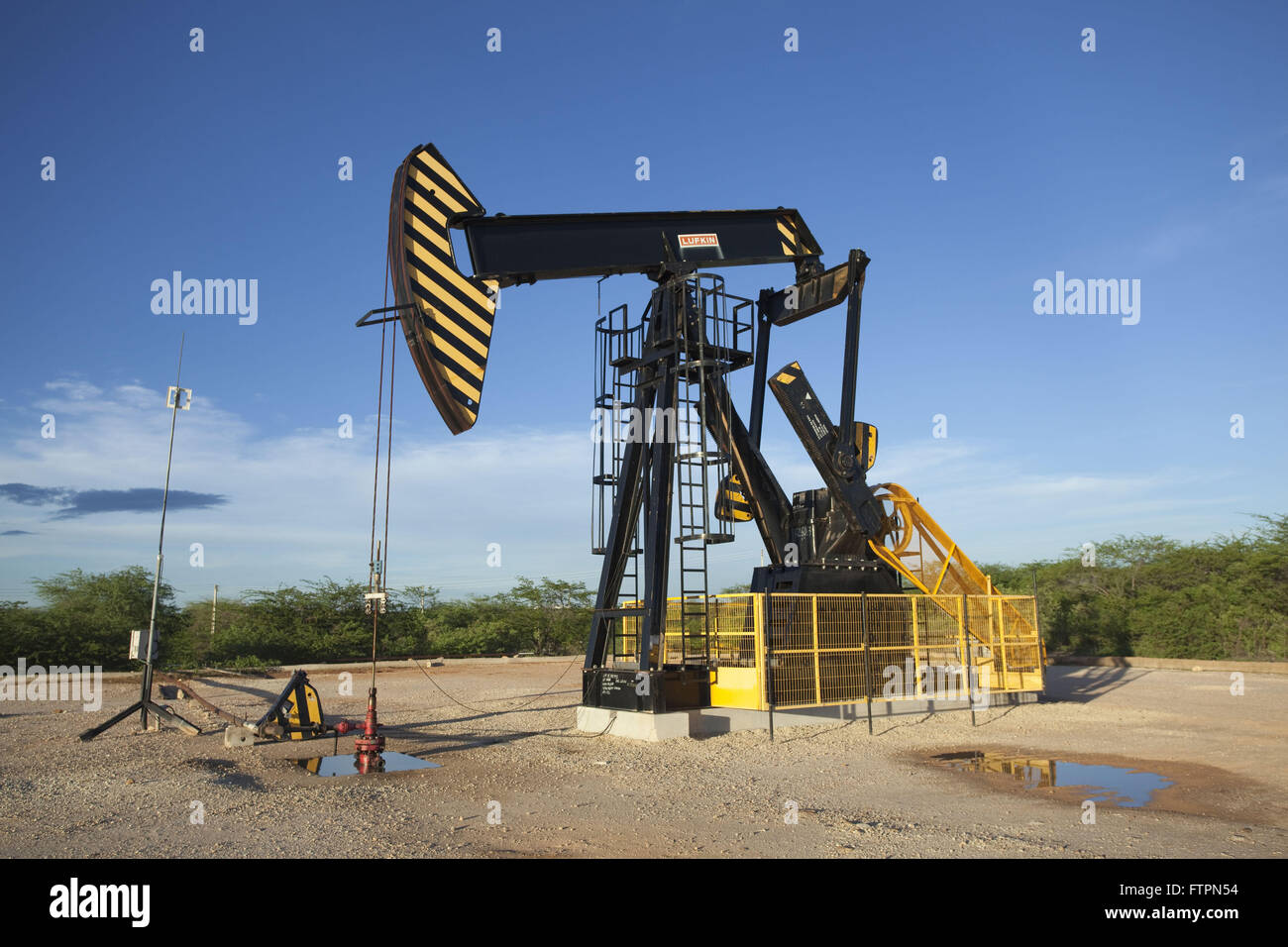 Unit poco pumping oil producer in the region of Canto do Amaro Stock Photo