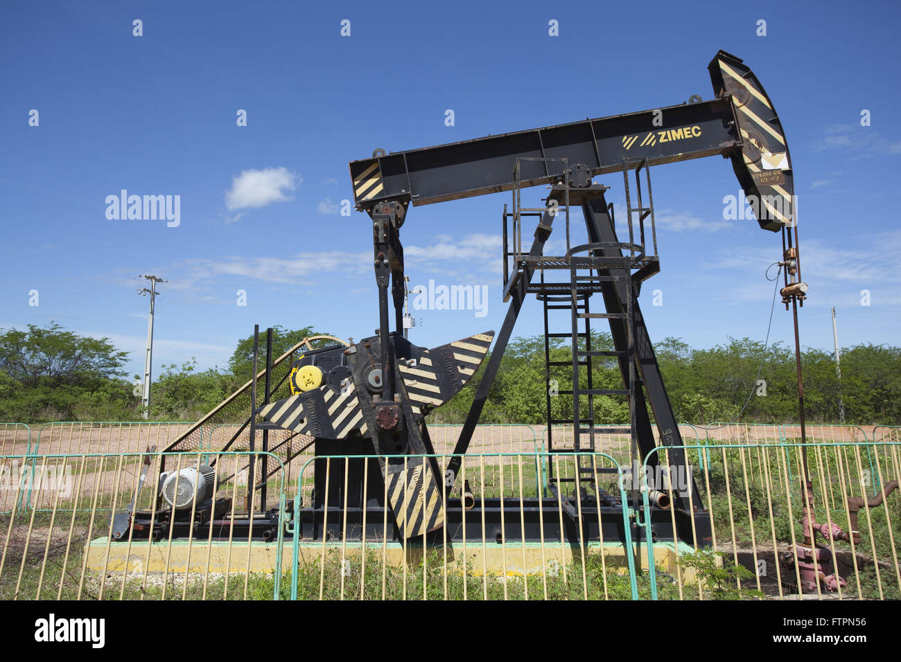 Unit poco pumping oil producer in the region of Canto do Amaro Stock Photo