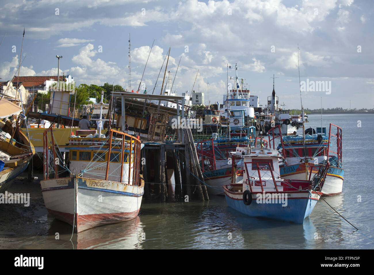 Boats on the River Mossoro at Harbour Town - Natal coast Stock Photo