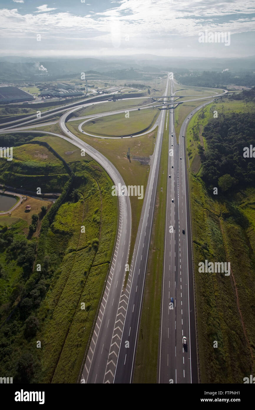Aerial view of Ayrton Senna highway intersection with the highway Alfredo Rolim de Moura Stock Photo