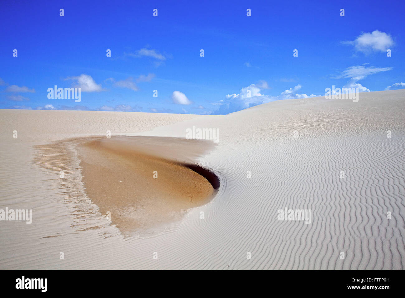 Surface of sand moved by the action of wind Stock Photo