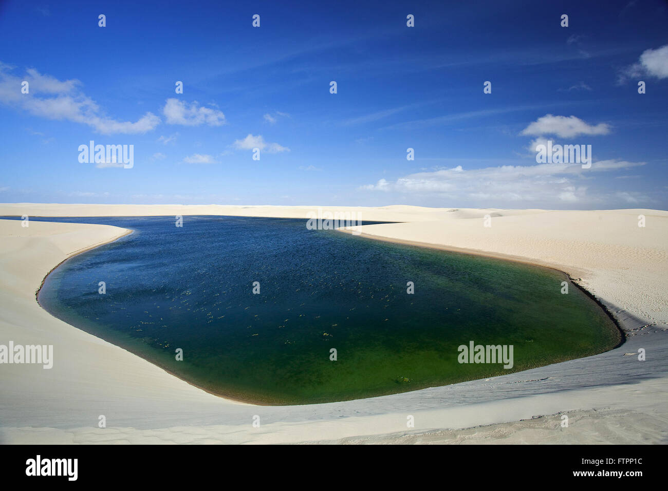 Landscape with Dune and pond in Maranhao National Park of Lencois Stock Photo