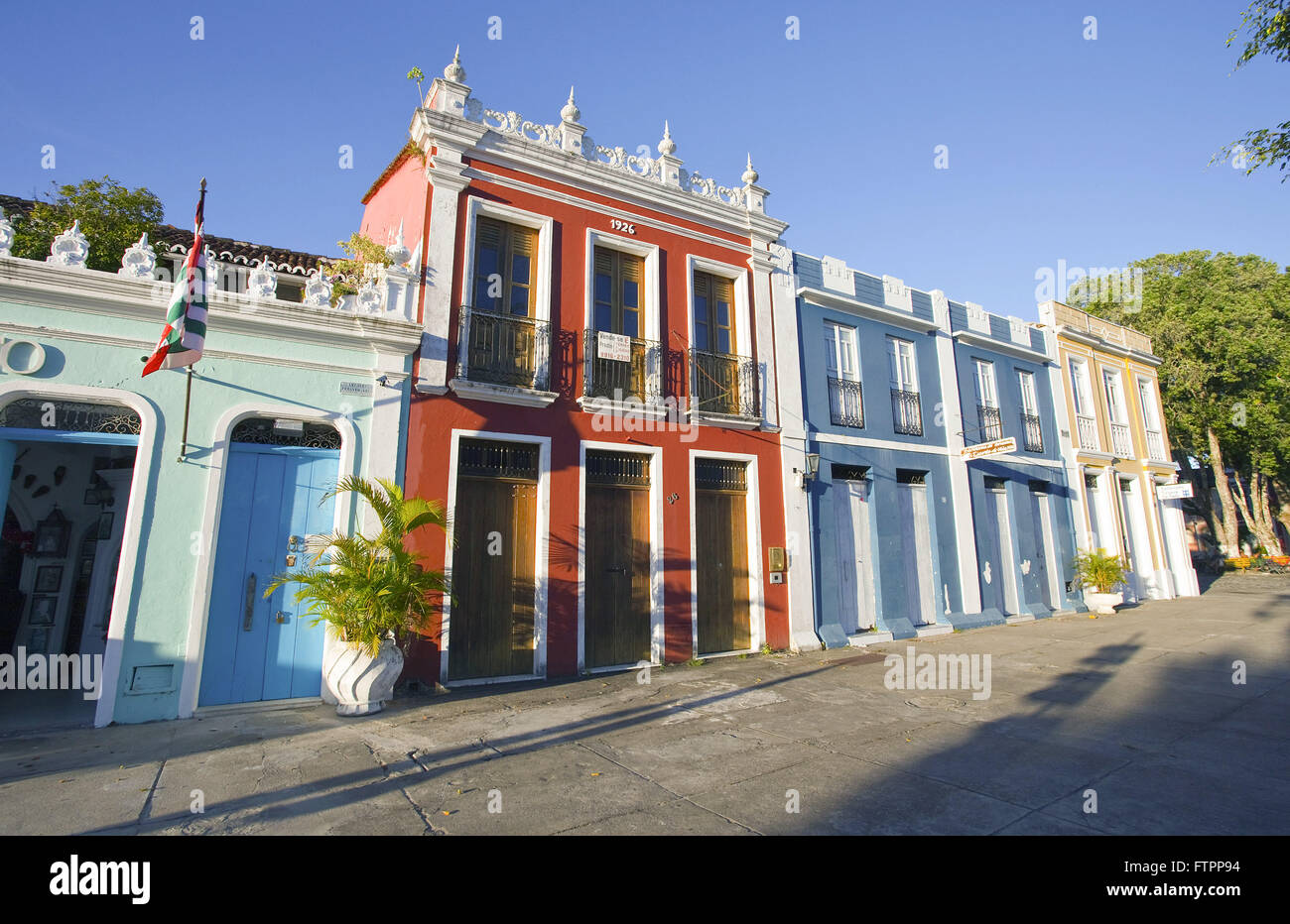 Historical site with Dr. Paulo Souto colonial houses - historic center Stock Photo