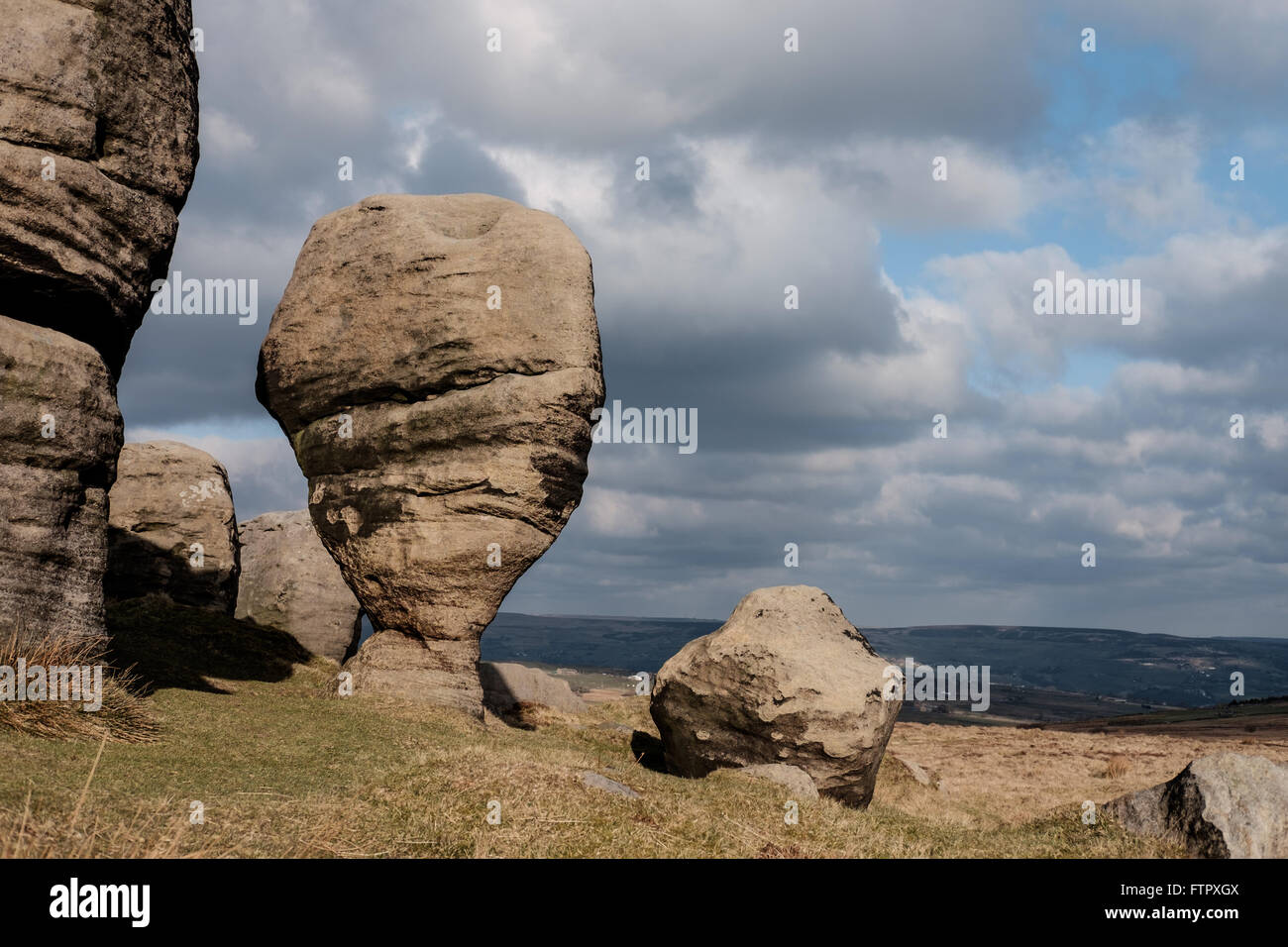 Great Bride Stones near Todmorden, Calderdale, West Yorkshire, England UK Stock Photo