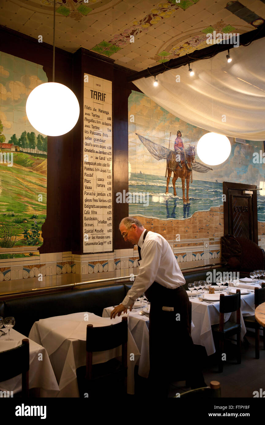 Art Nouveau Brussels: Restaurant Vincent Stock Photo