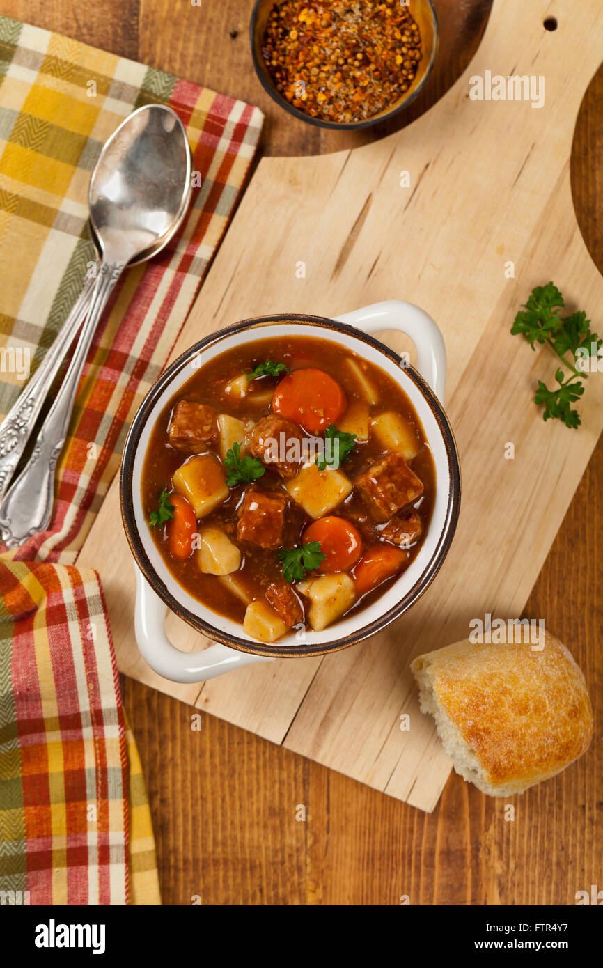 Homemade Slow Cooker Beef Stew Stock Photo Alamy