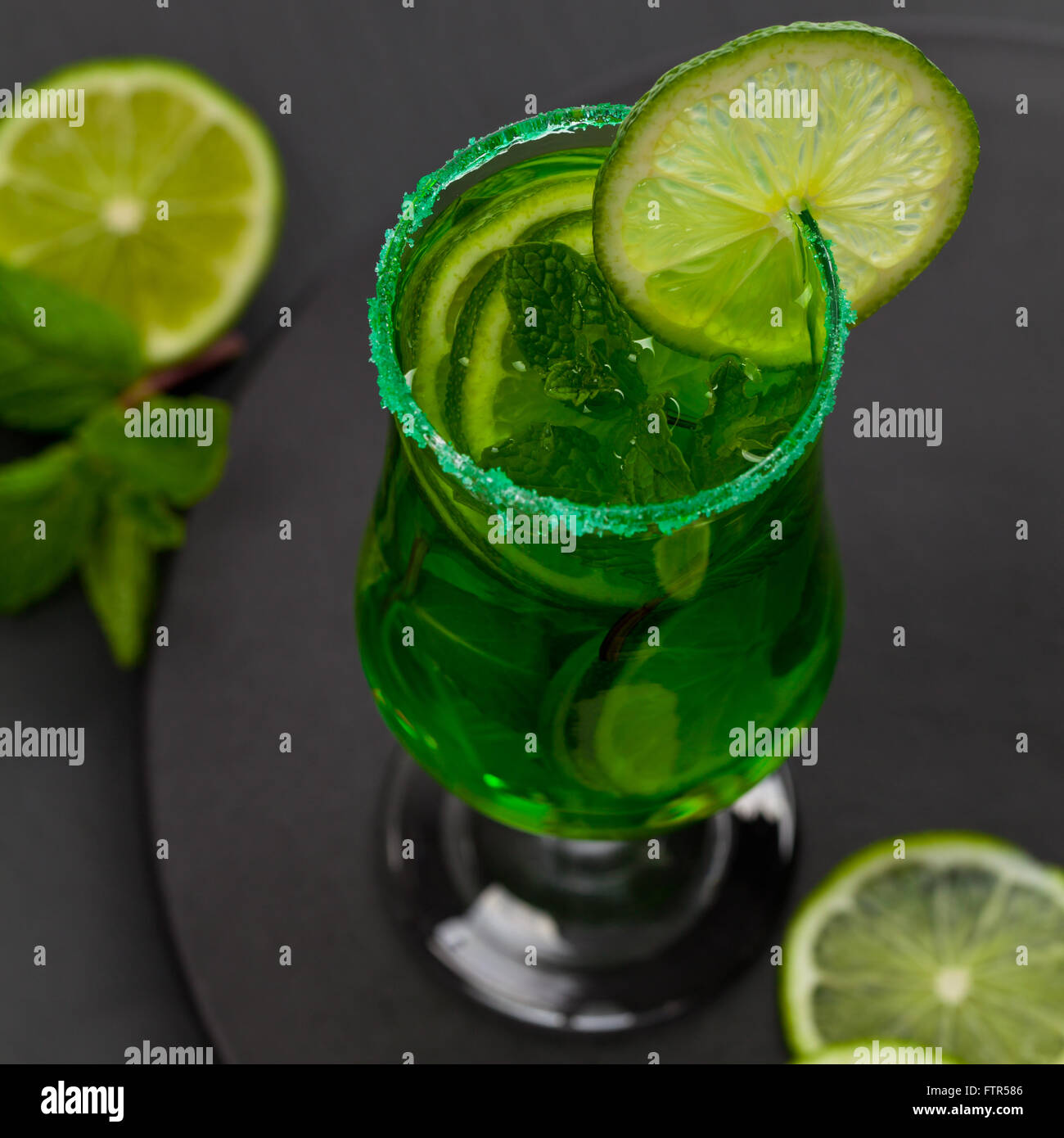 Lime and Mint, Green Vodka Drink Stock Photo Alamy