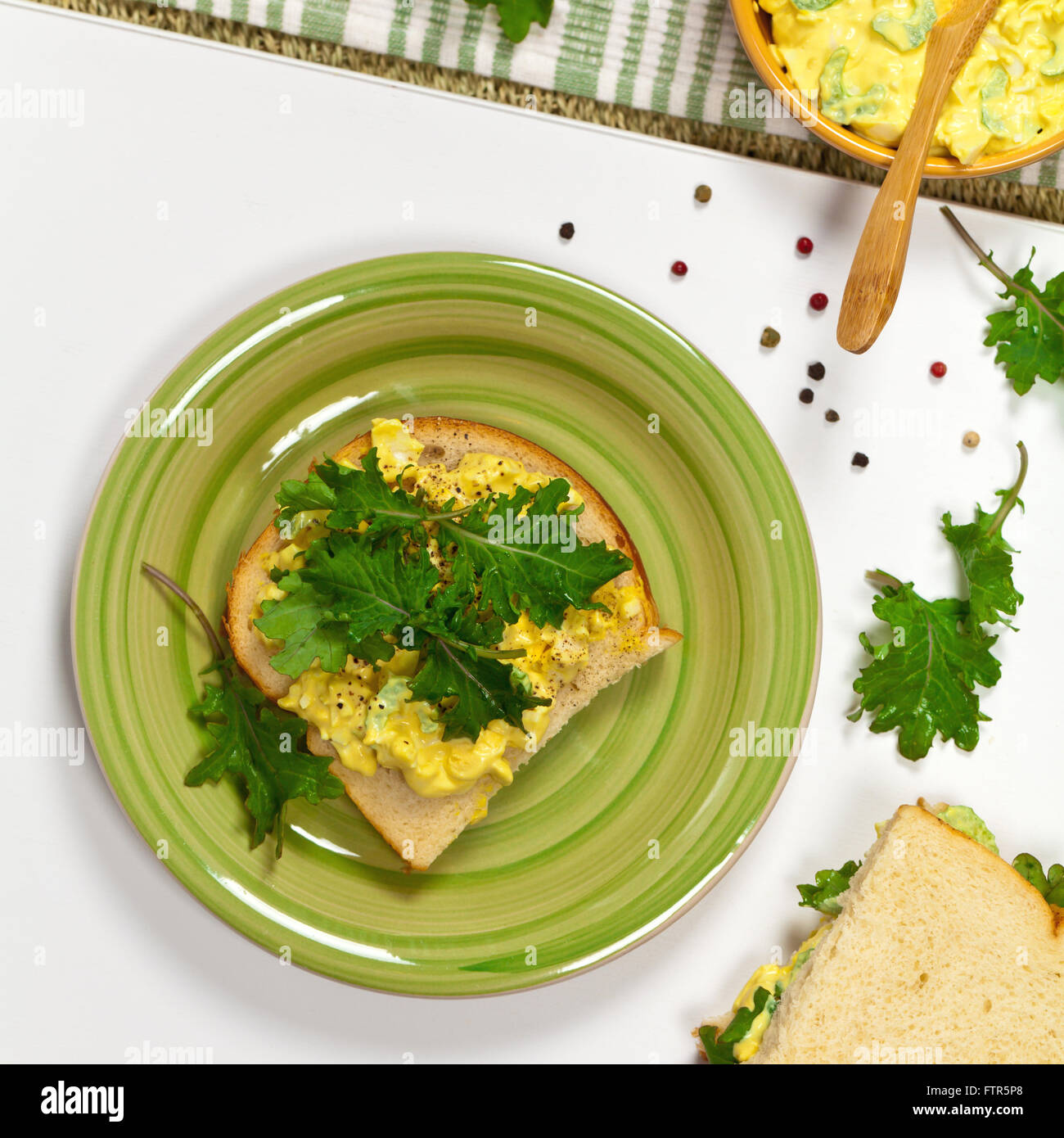 Egg Salad Sandwich with Kale Stock Photo Alamy