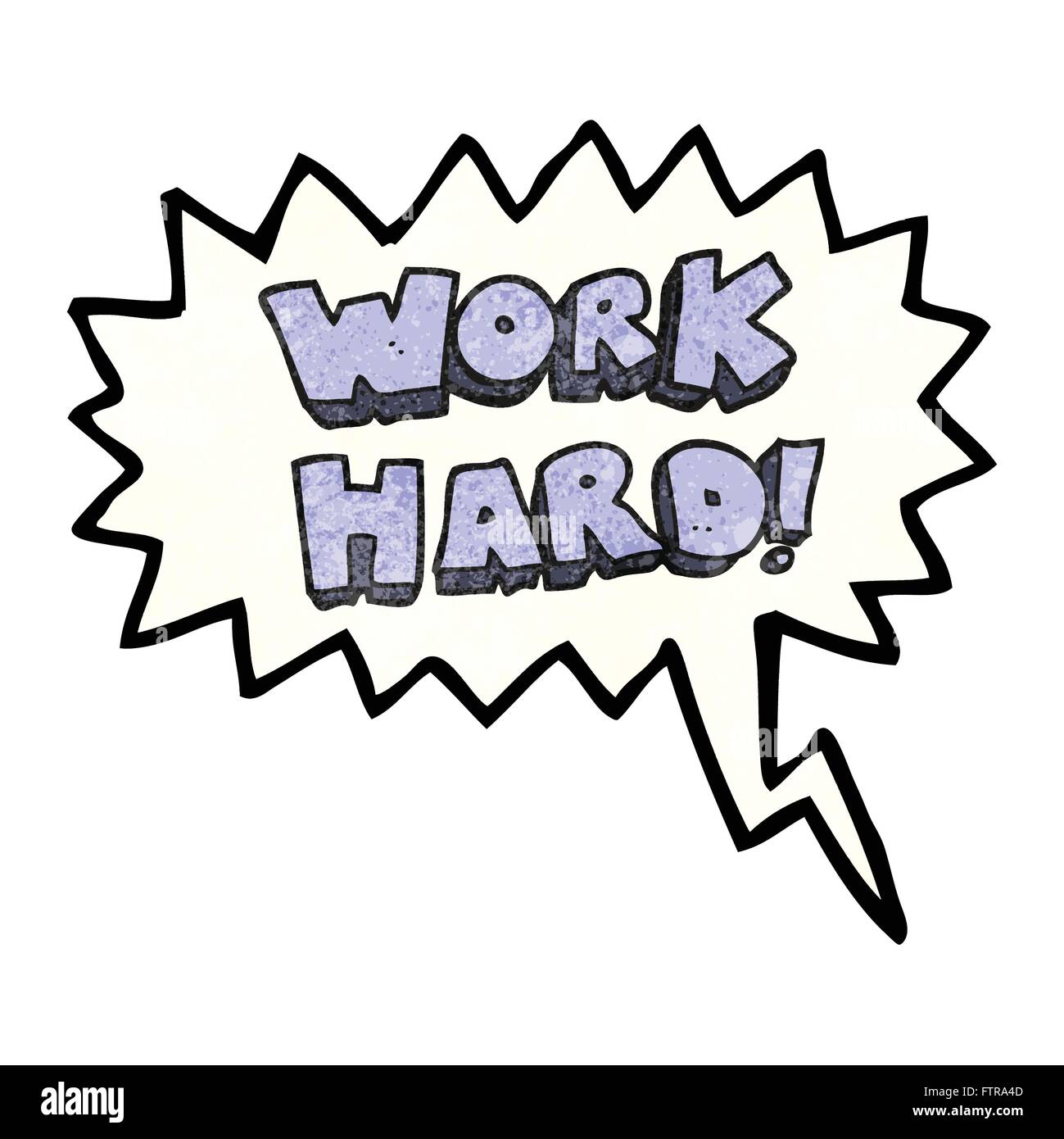 freehand speech bubble textured cartoon work hard symbol Stock Vector Image  \u0026 Art - Alamy, image size:1299x1390