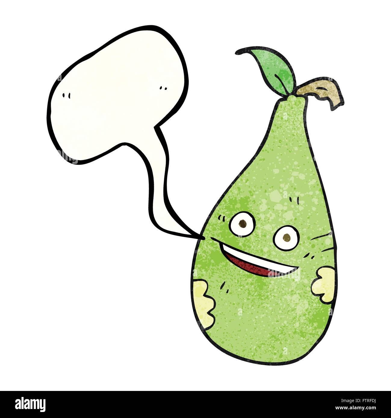 freehand drawn texture speech bubble cartoon pear Stock Vector Image ...