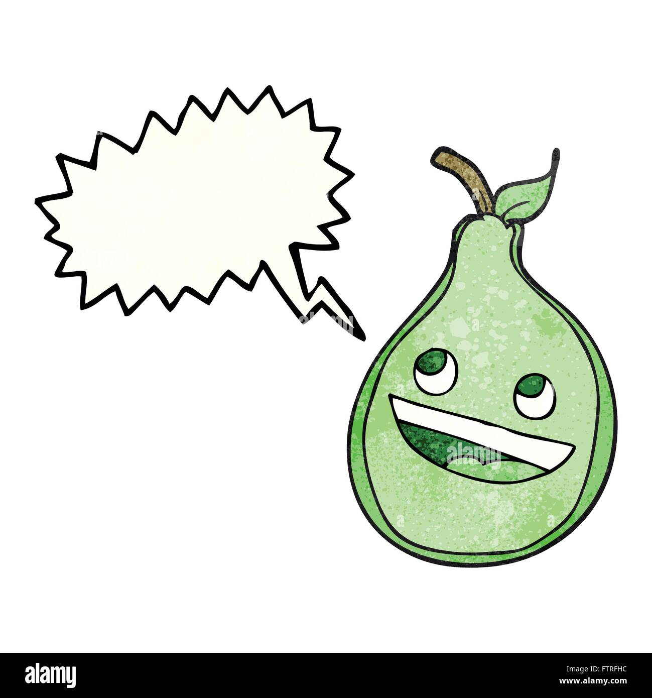 freehand drawn texture speech bubble cartoon pear Stock Vector Image ...