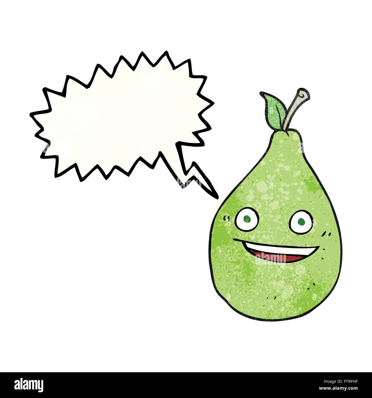freehand drawn texture speech bubble cartoon pear Stock Vector Image ...