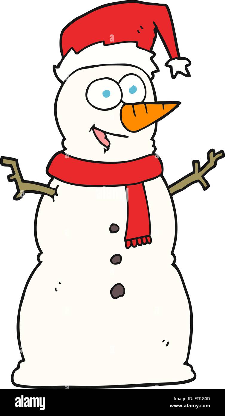 freehand drawn cartoon snowman Stock Vector Image & Art - Alamy