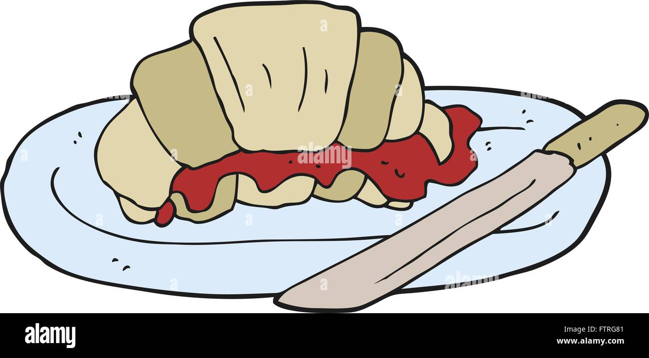 Freehand Drawn Cartoon Croissant Stock Vector Image Art Alamy