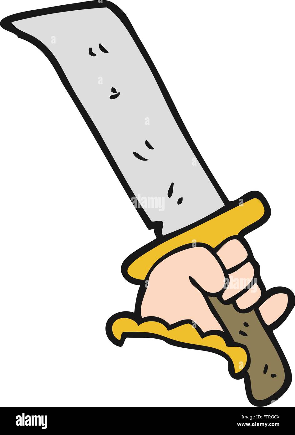 freehand drawn cartoon hand with sword Stock Vector Image & Art - Alamy