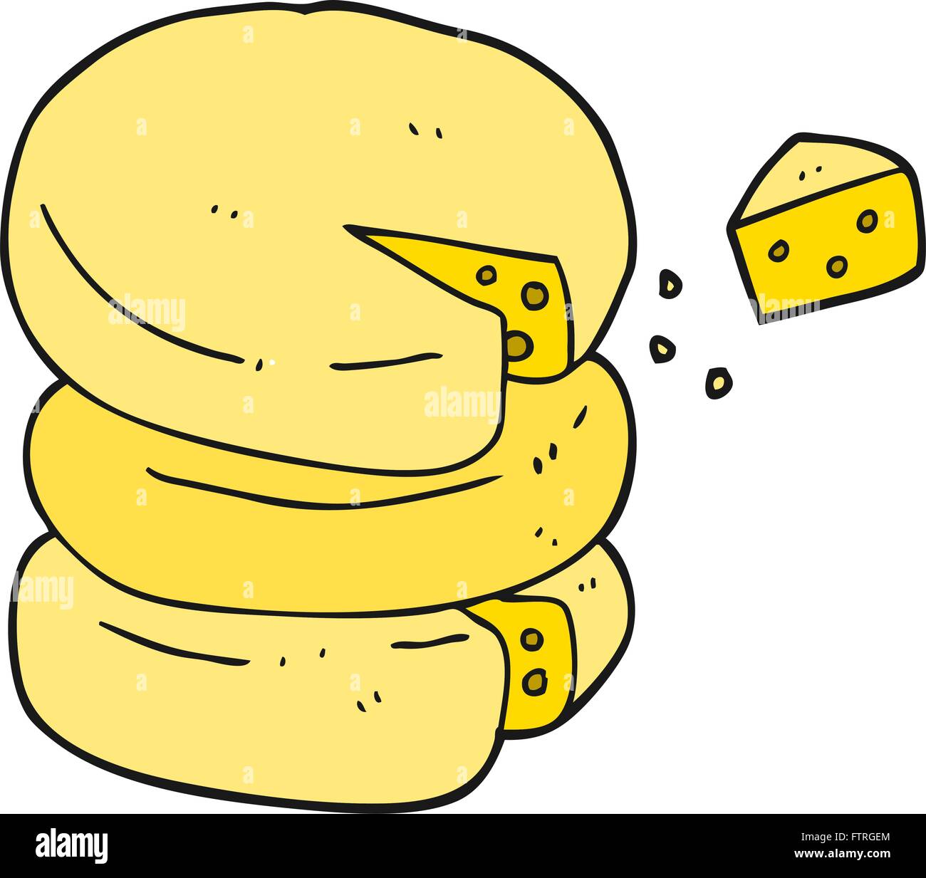 freehand drawn cartoon cheese wheel Stock Vector Image & Art Alamy