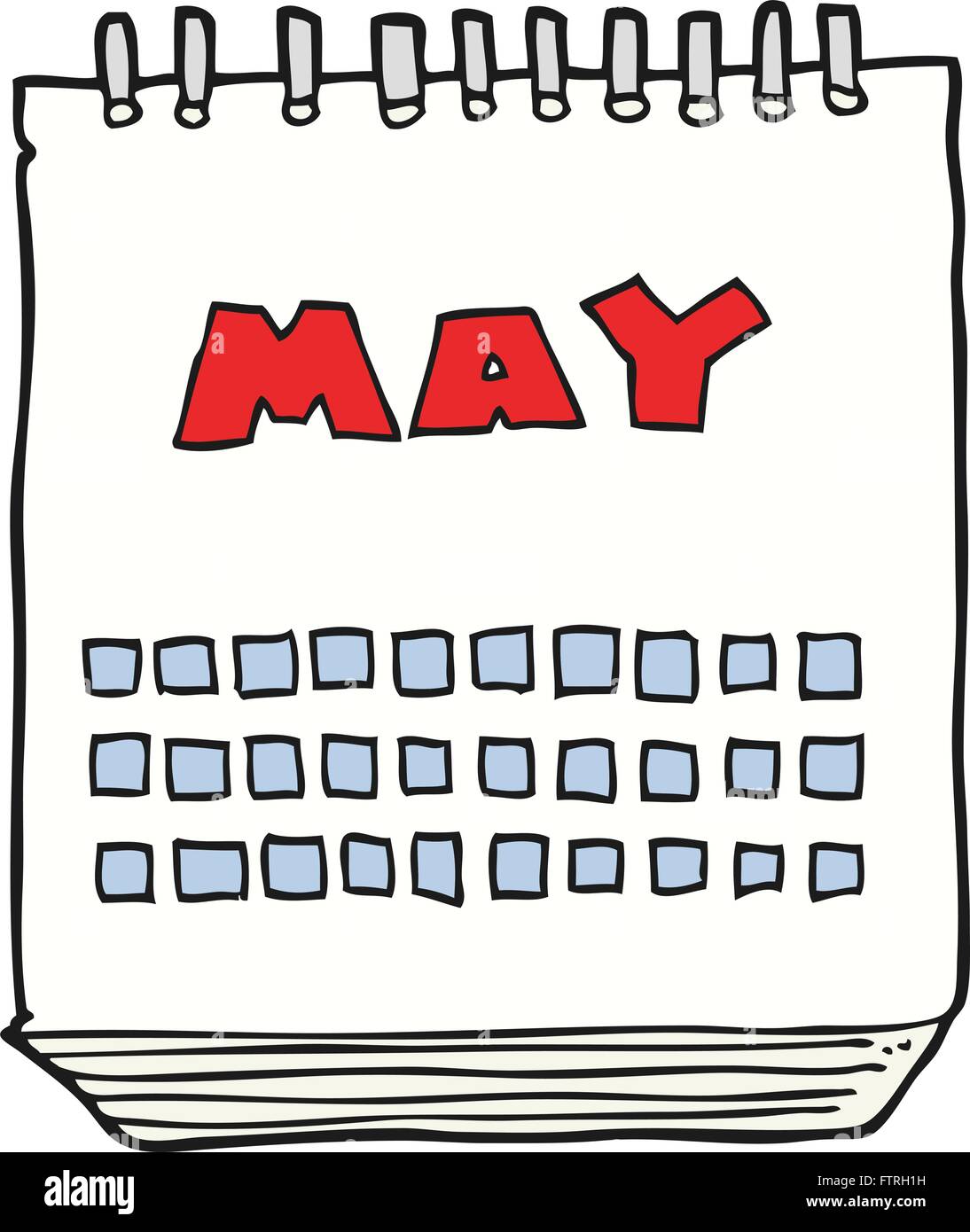 freehand drawn cartoon calendar showing month of may Stock Vector Image