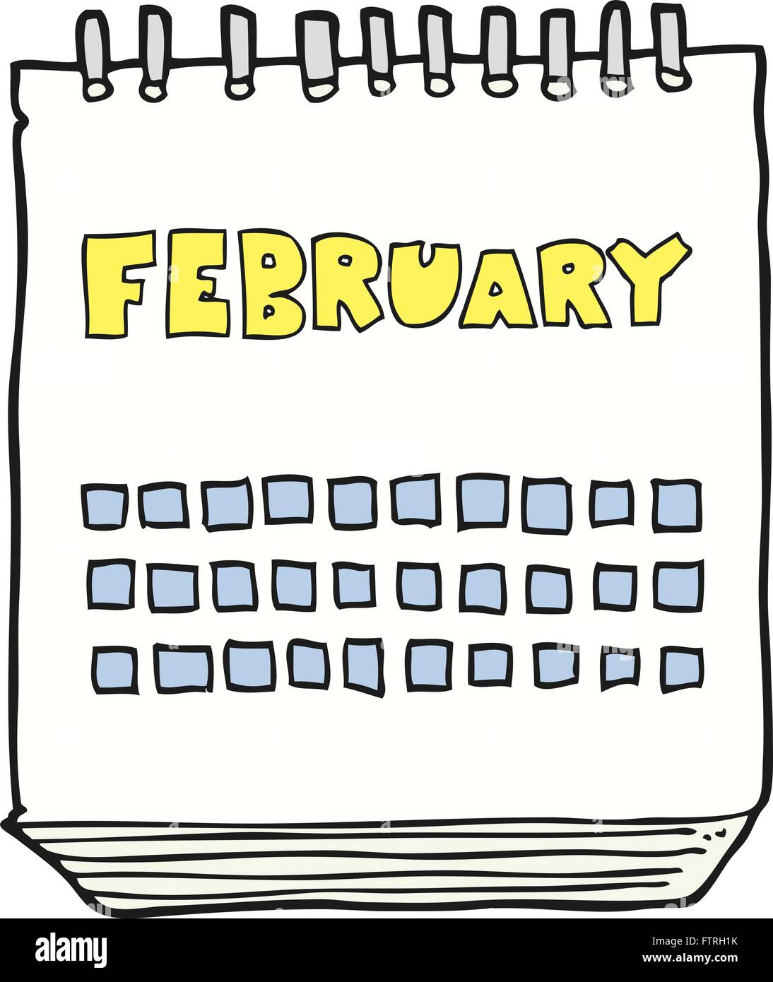 freehand drawn cartoon calendar showing month of february Stock Vector Image & Art Alamy