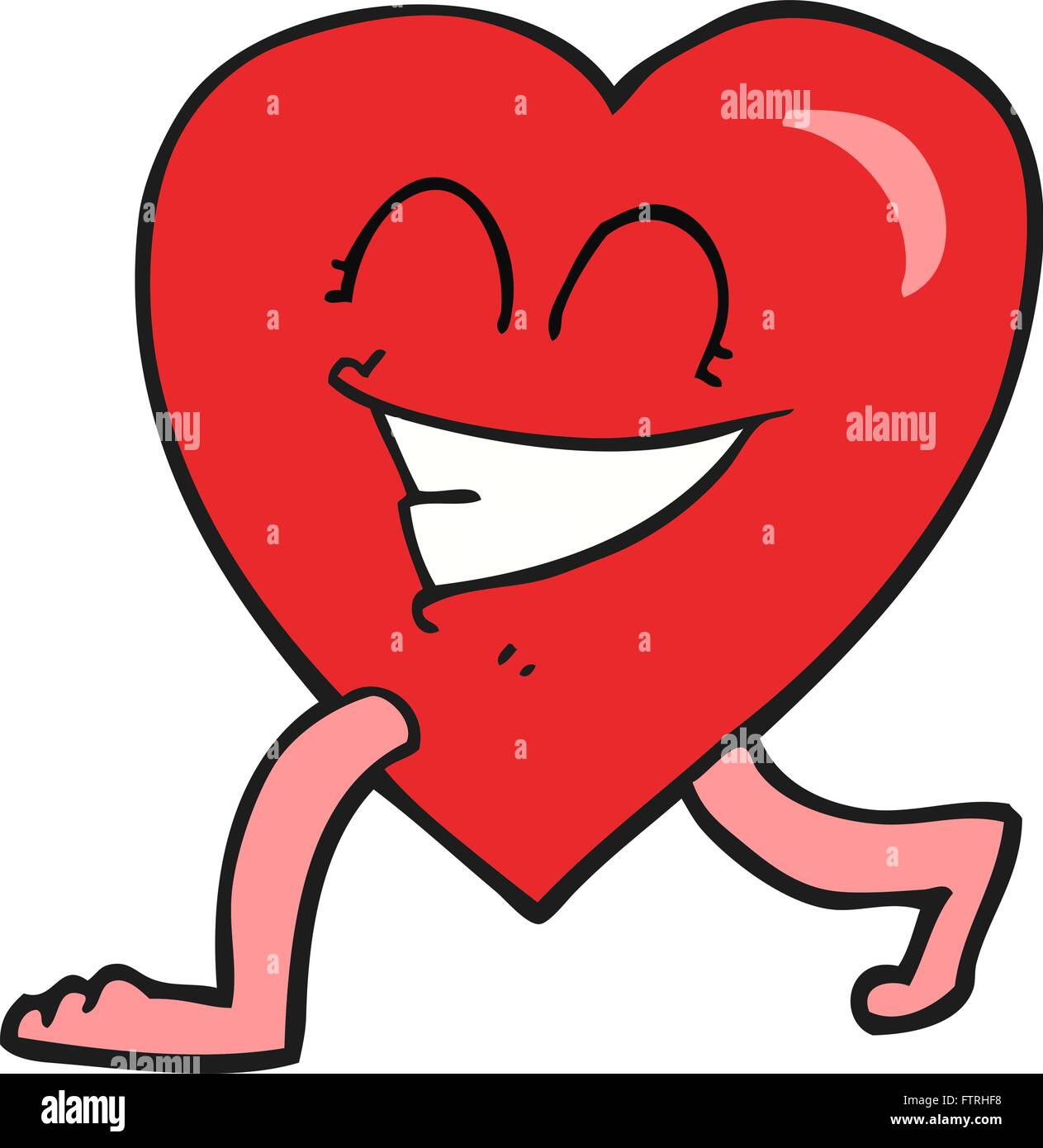 freehand drawn cartoon walking heart Stock Vector Image & Art - Alamy