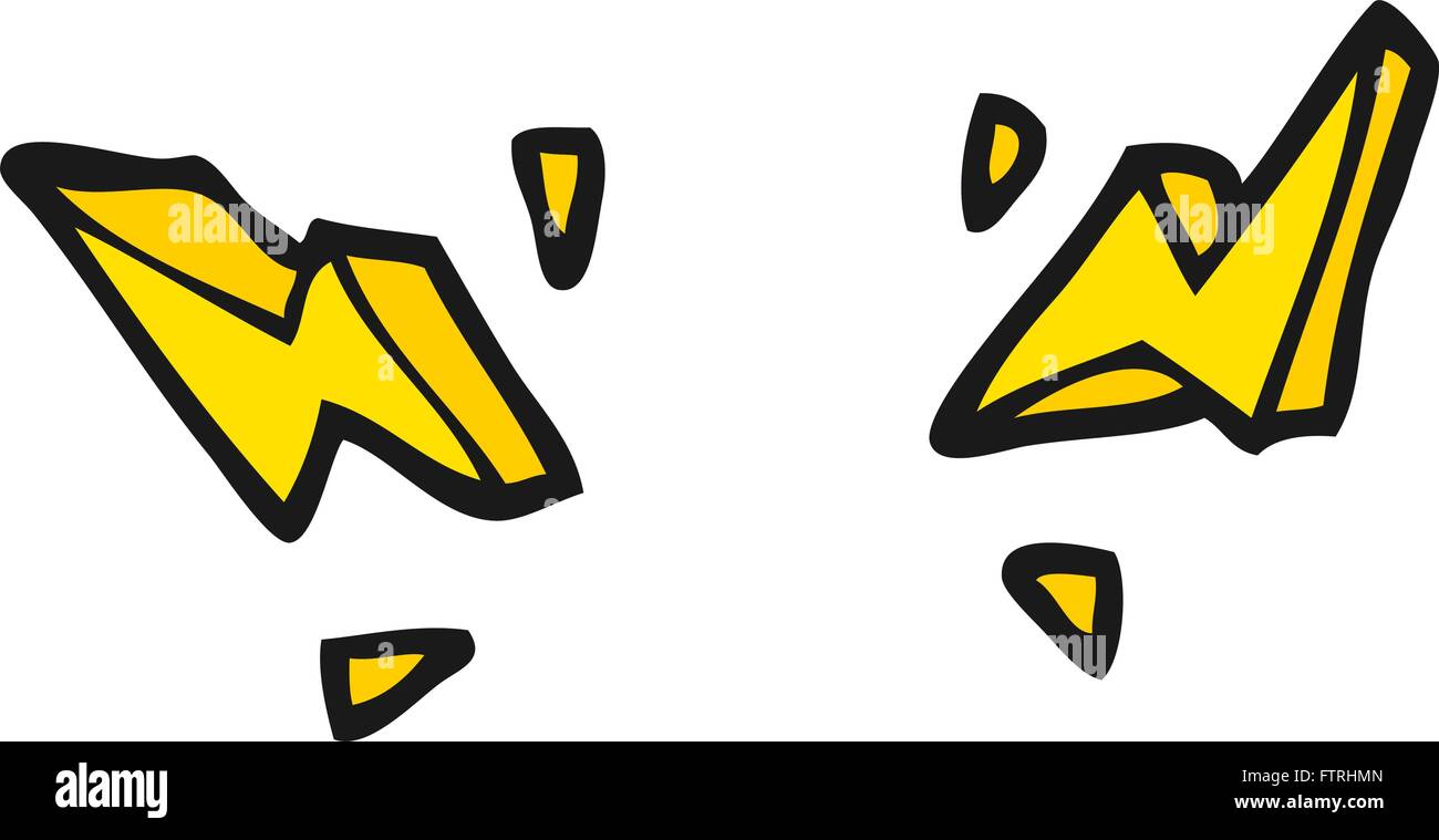 freehand drawn cartoon decorative doodle lightning bolts Stock Vector ...