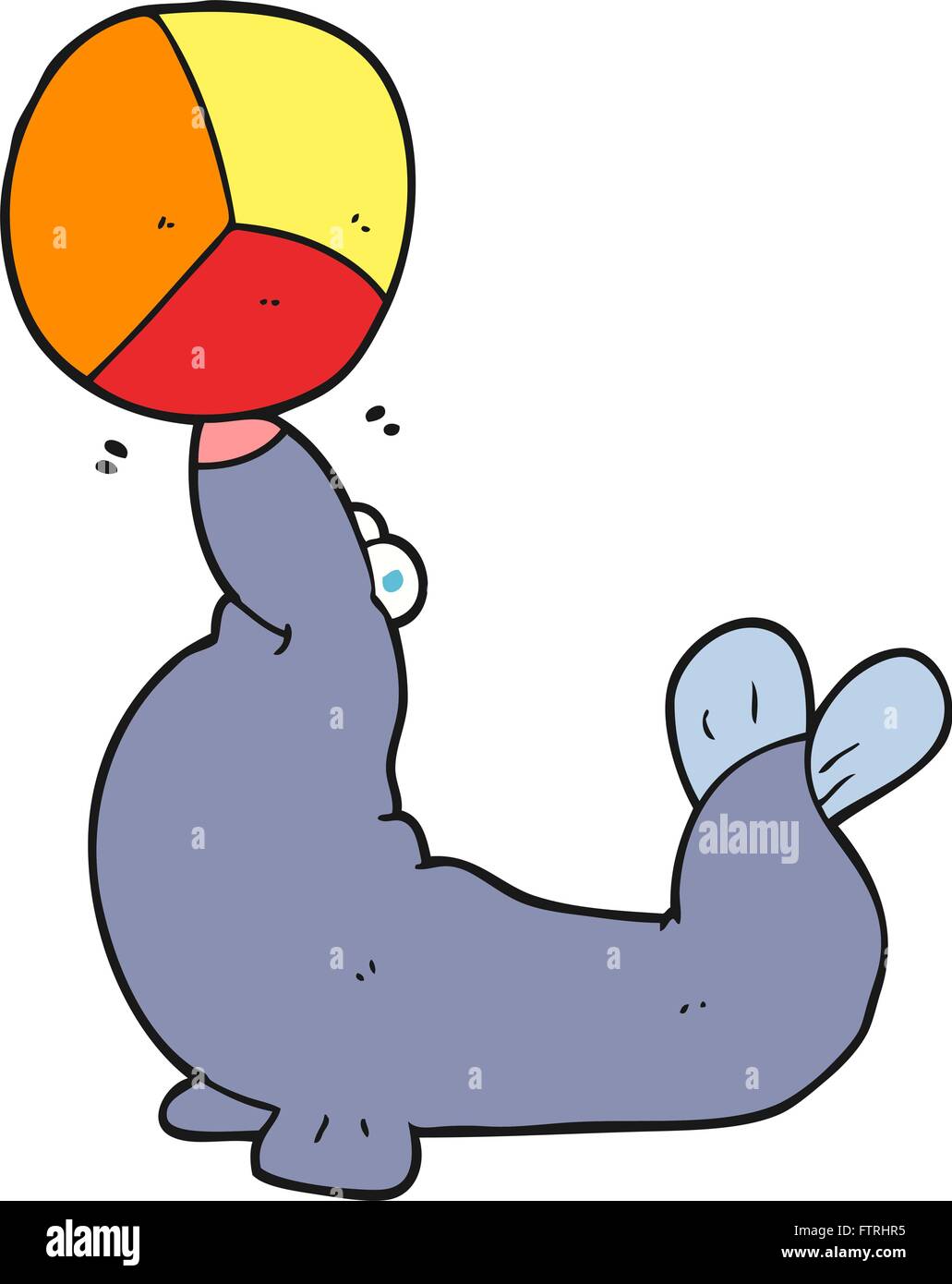 freehand drawn cartoon seal balancing ball Stock Vector Image & Art - Alamy