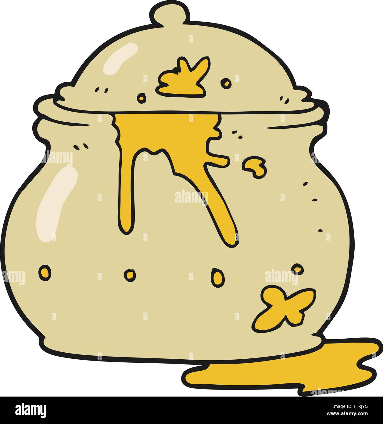 freehand drawn cartoon messy mustard pot Stock Vector Image & Art Alamy