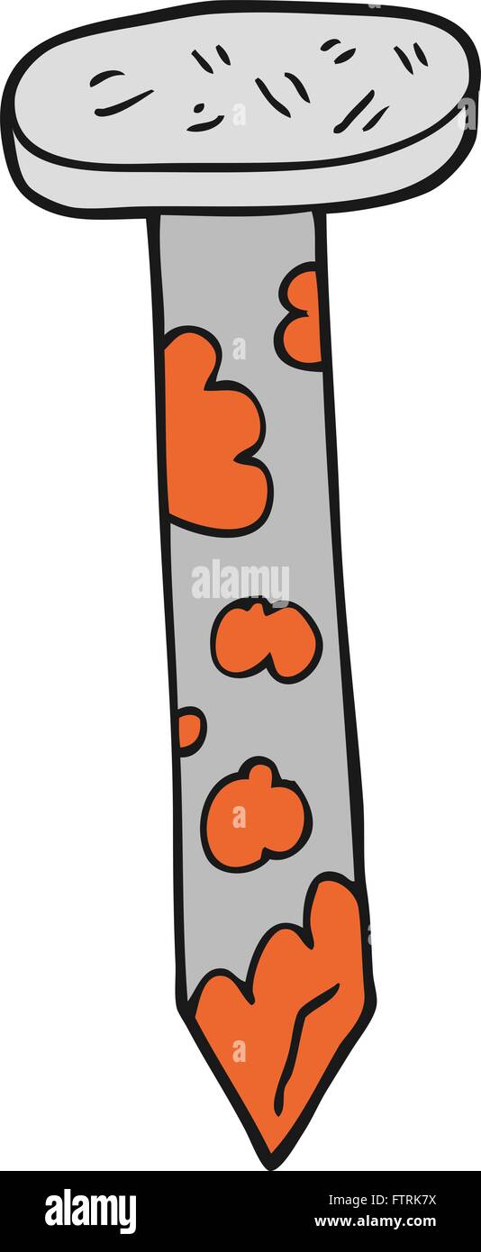 freehand drawn cartoon rusty nail Stock Vector Image & Art - Alamy