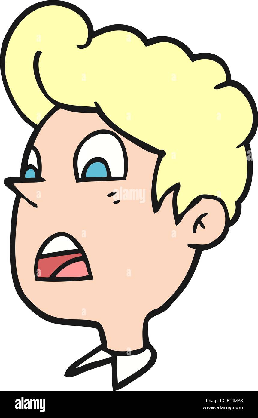 freehand drawn cartoon shocked man Stock Vector Image & Art - Alamy