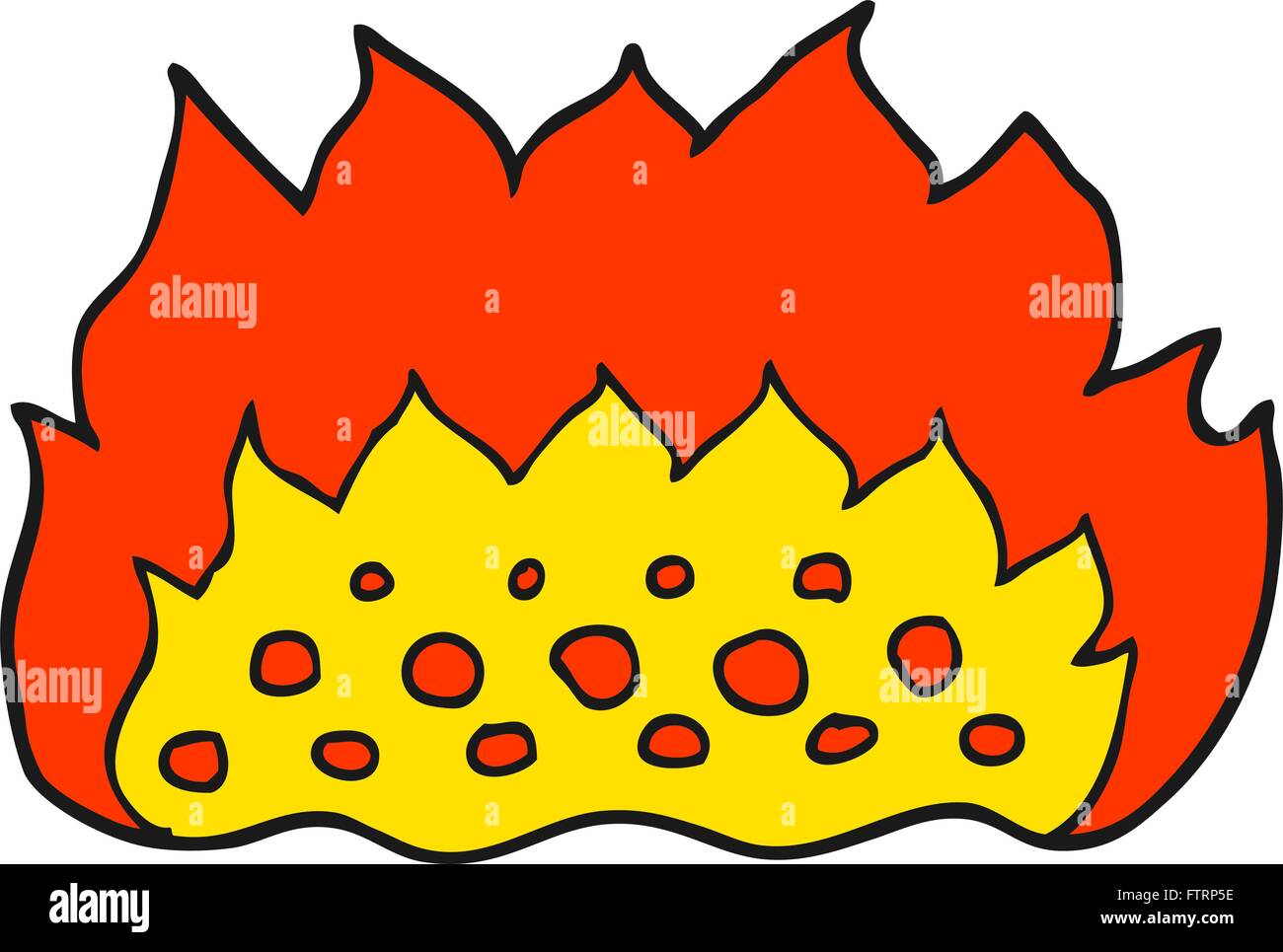 freehand drawn cartoon flames Stock Vector