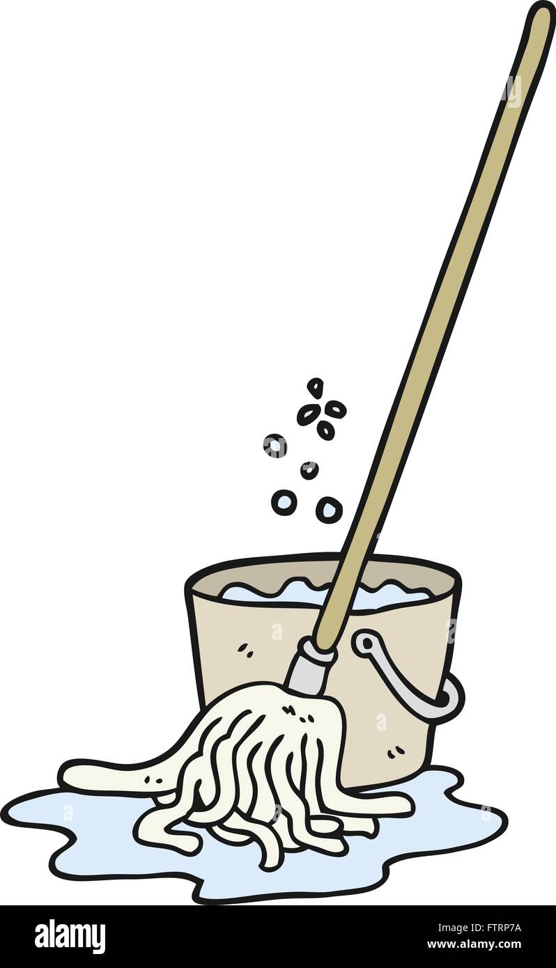 freehand drawn cartoon mop and bucket Stock Vector Image & Art Alamy
