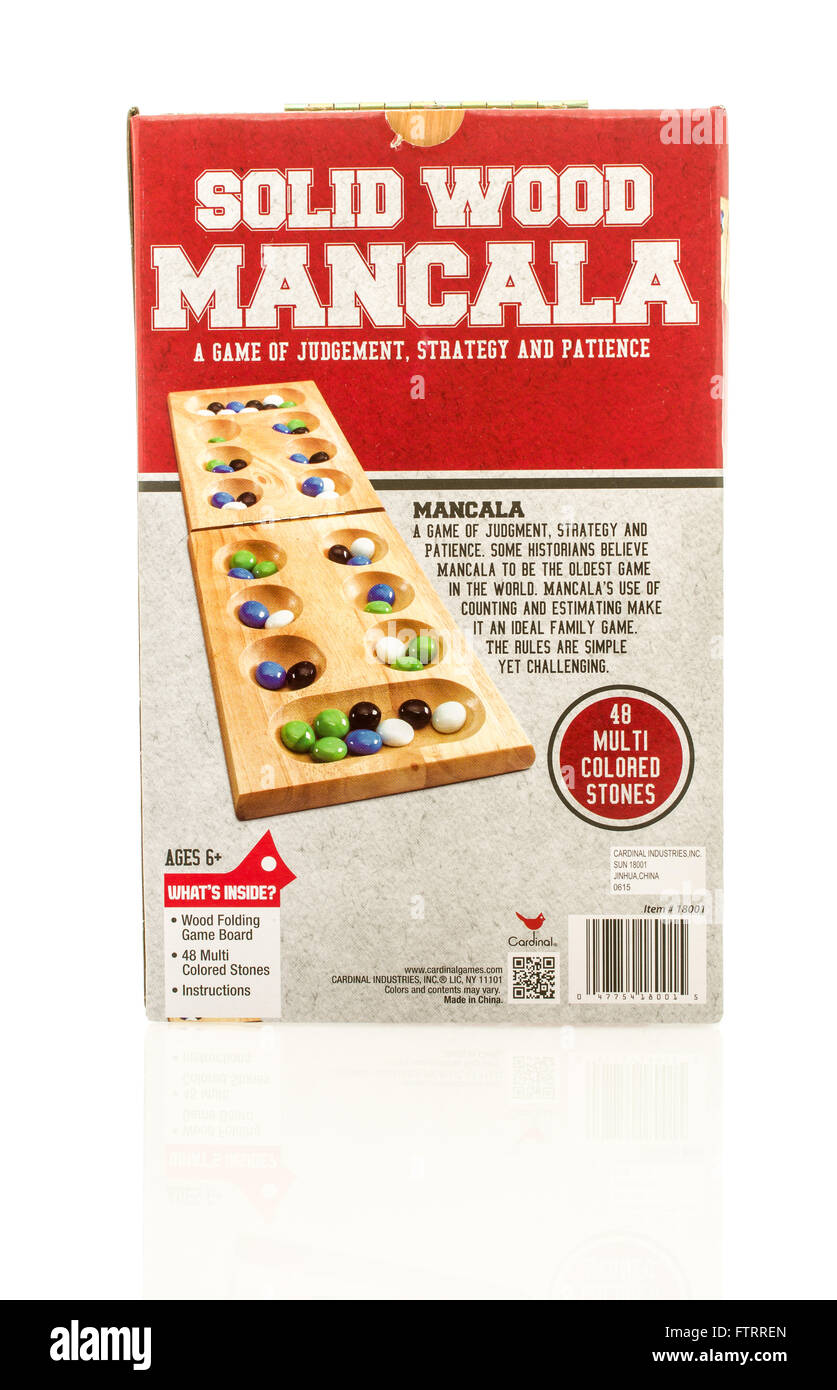 Winneconne, WI - 29 March 2016:  A box of the popular game mancala made by Cardinal Industries. Stock Photo