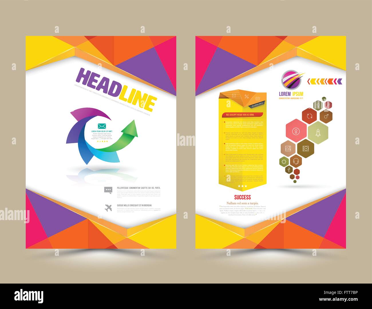 Vector Brochure Flyer design Layout template. infographic. Vector illustration. Stock Vector