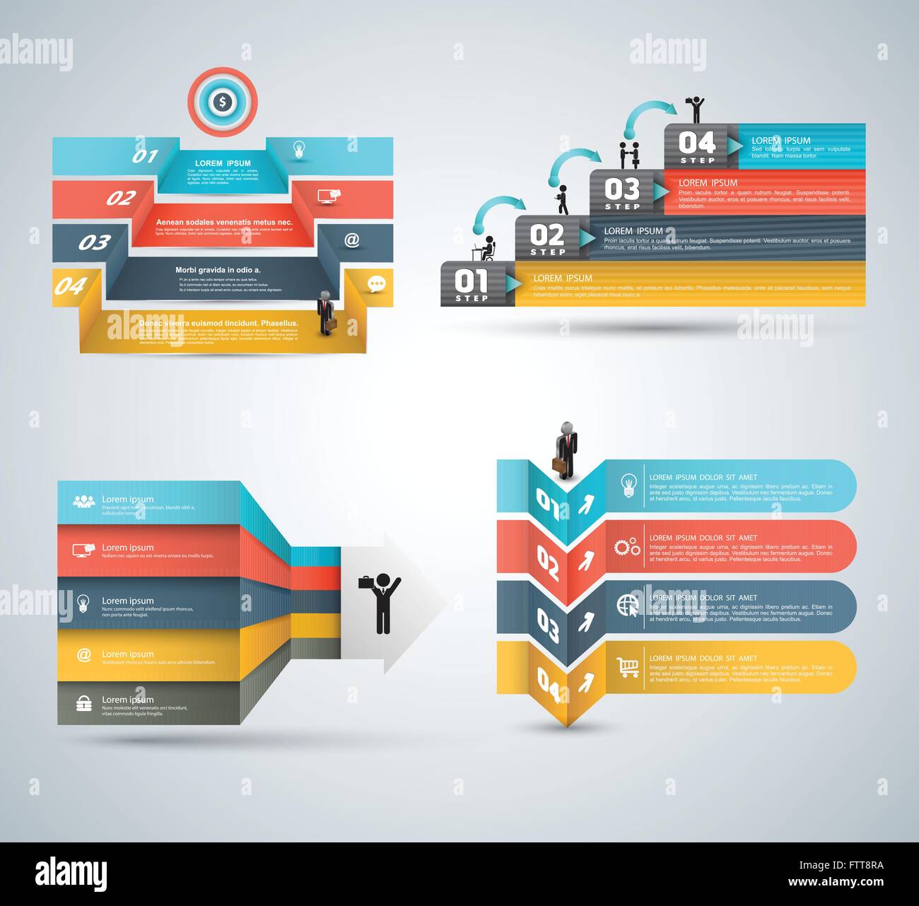 Modern Bar Origami Style Step Options Banner Vector