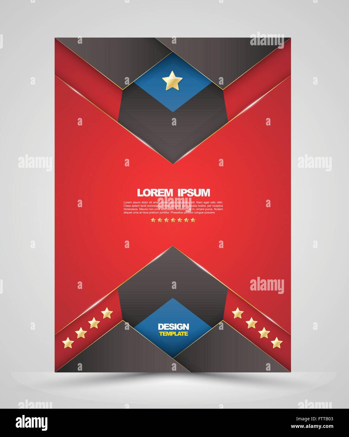 Vector red brochure cover template design. Use for book, brochure