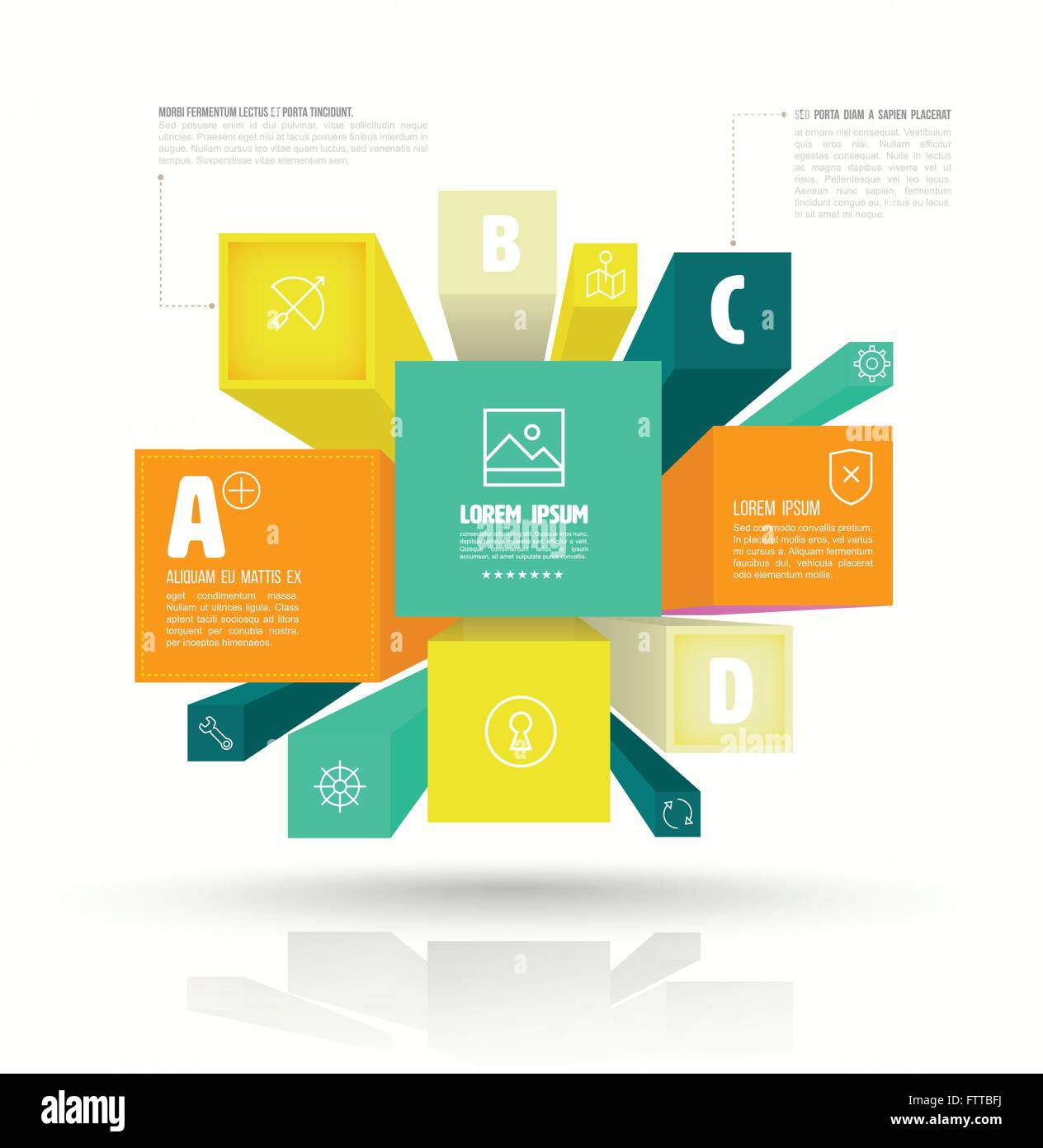 Vector cube box for business concepts with icons. can use for info ...