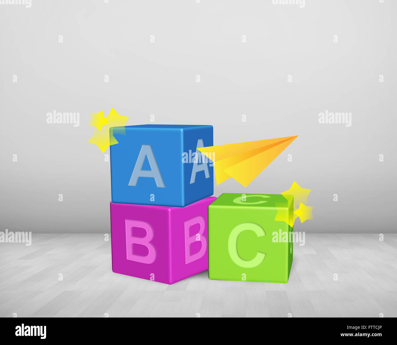 ABC blocks heap Stock Photo
