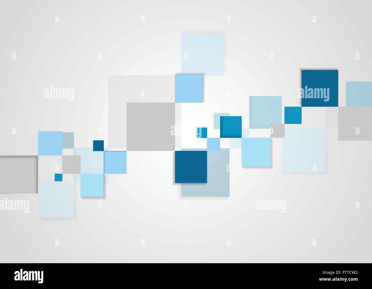Blue squares minimal tech brochure design. Vector geometric background ...