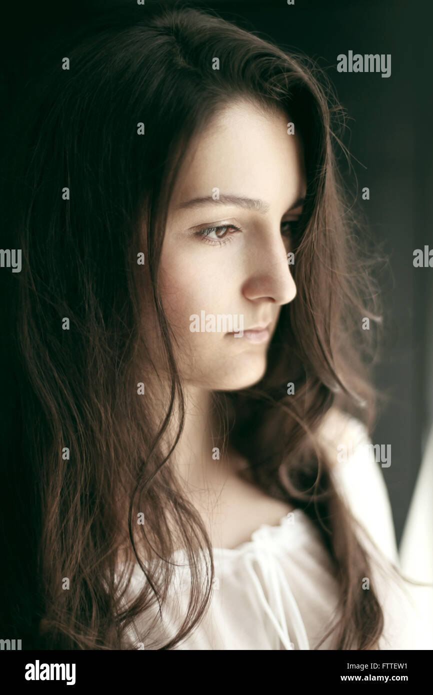 Young brunette woman Stock Photo