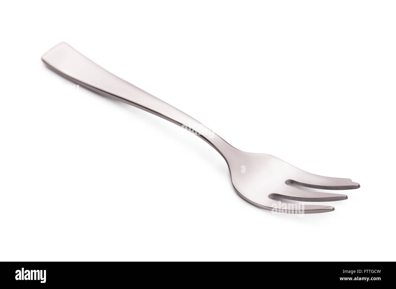 Pastry fork isolated on white Stock Photo