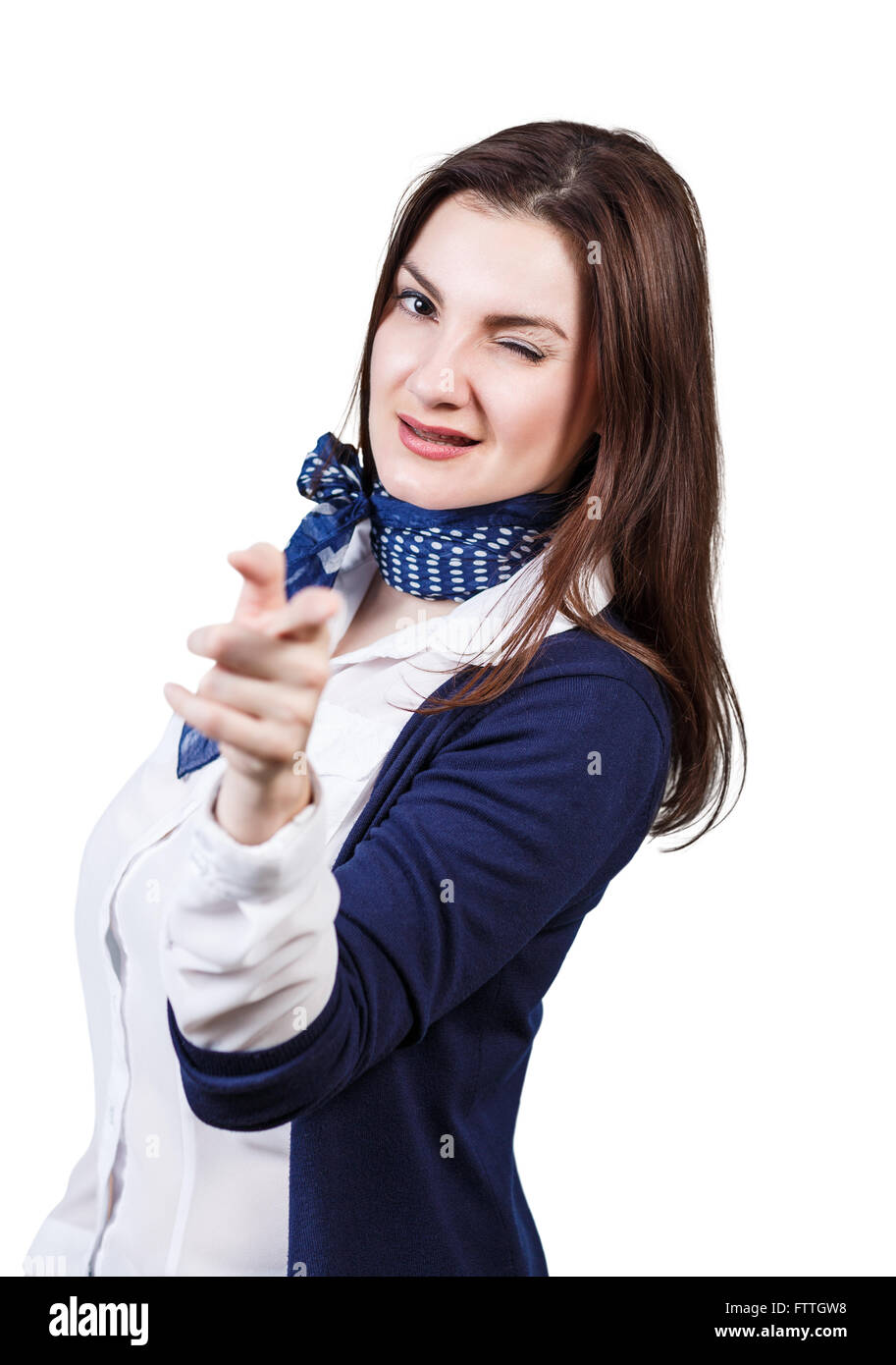 Young beautiful woman challenges Stock Photo - Alamy
