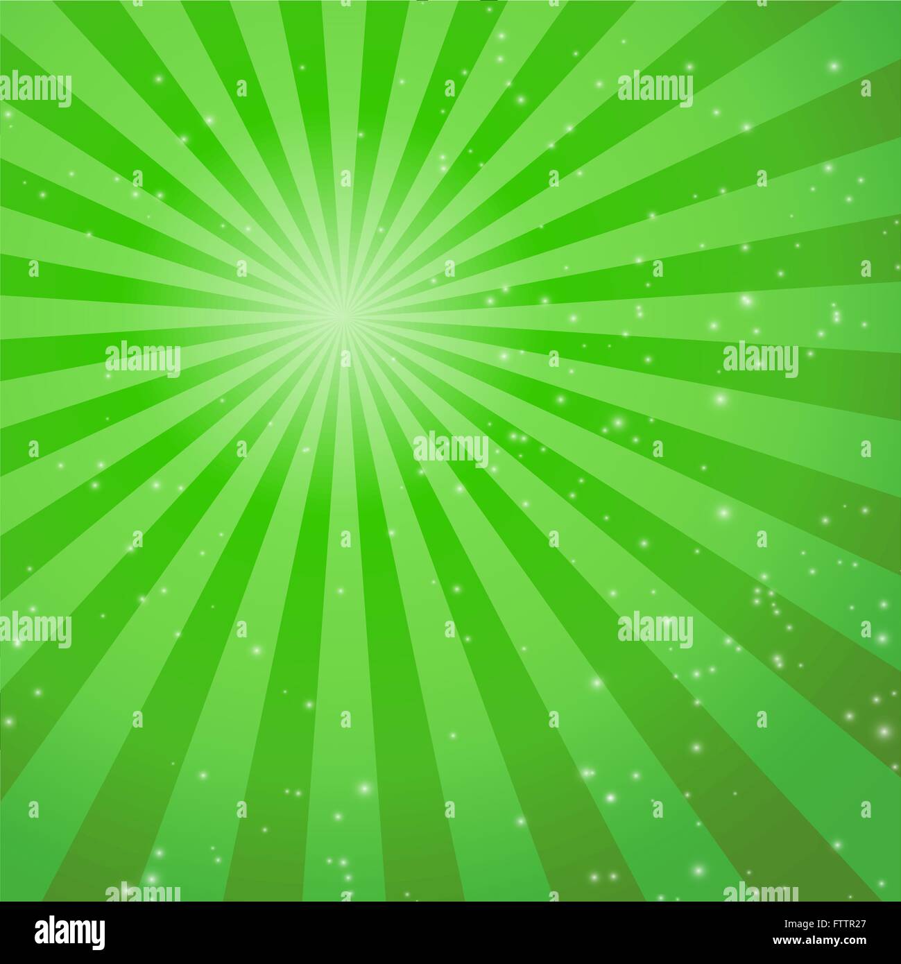 Green abstract background with rays. Vector Stock Vector