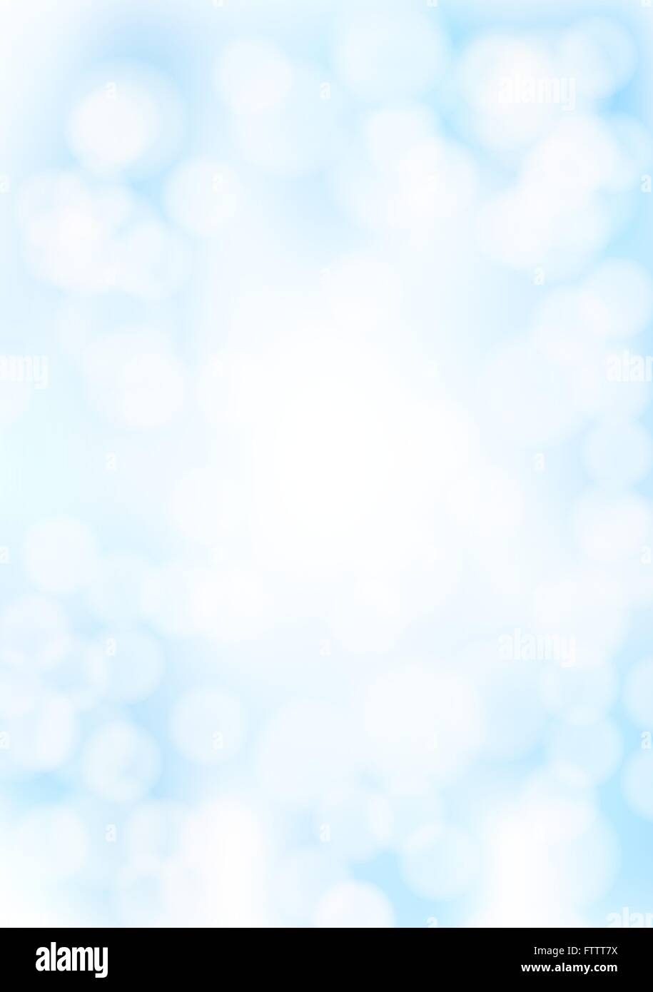 Abstract blue bokeh background with blurred light effects. Glowing ...