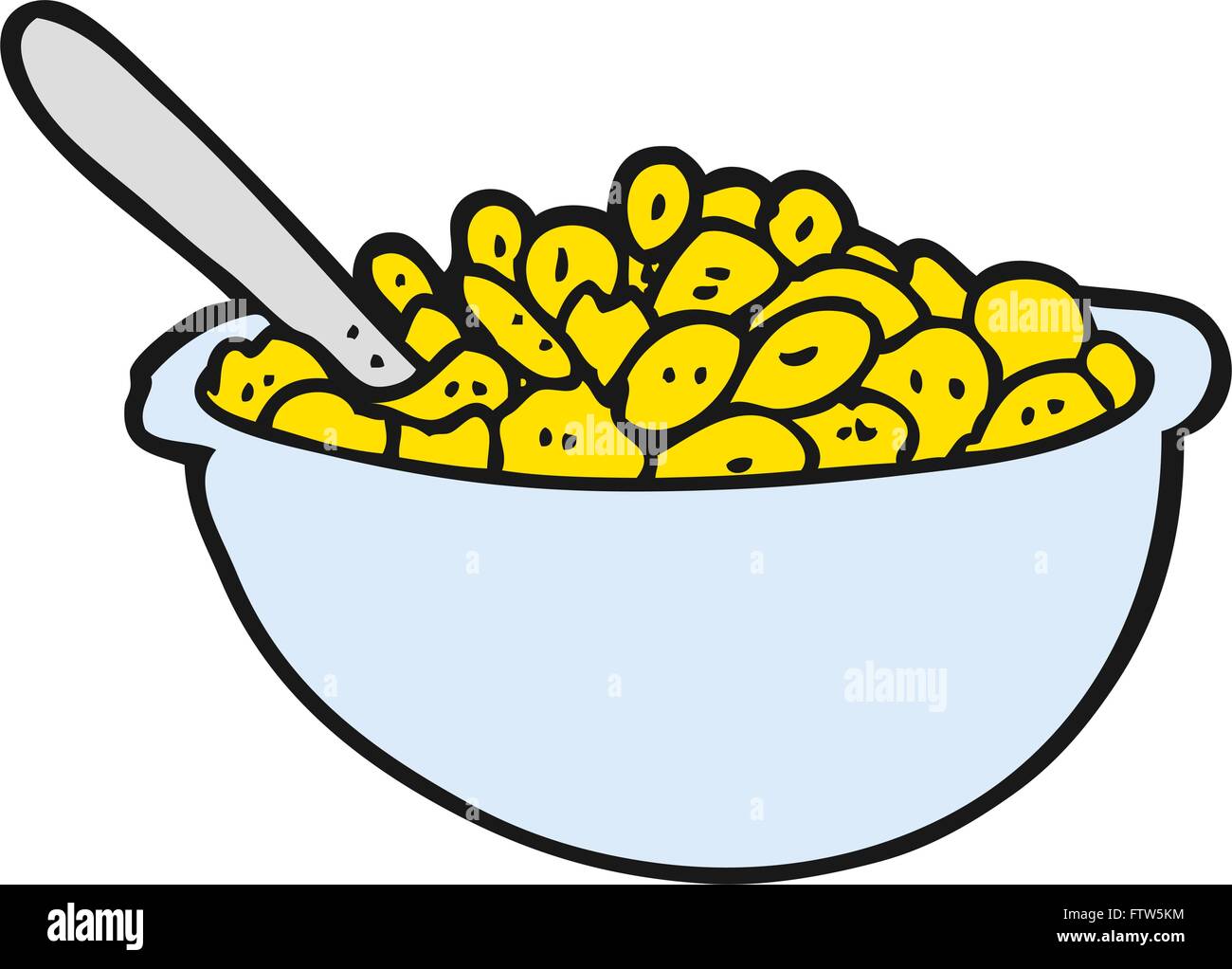 freehand drawn cartoon bowl of cereal Stock Vector Image & Art - Alamy