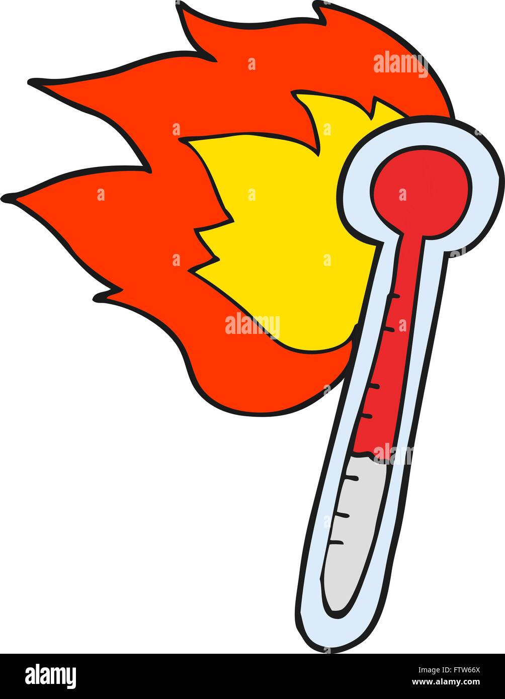 freehand drawn cartoon temperature gauge getting too hot Stock Vector