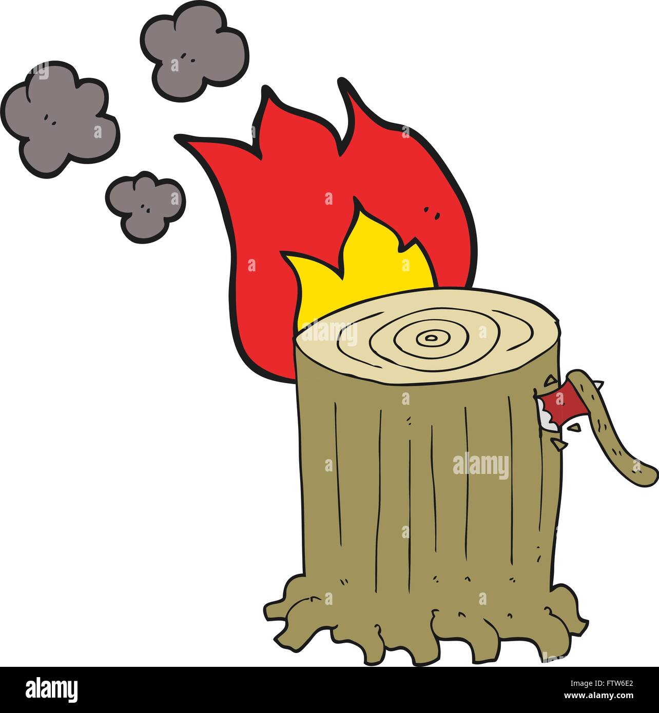 freehand drawn cartoon big tree stump Stock Vector Image & Art - Alamy