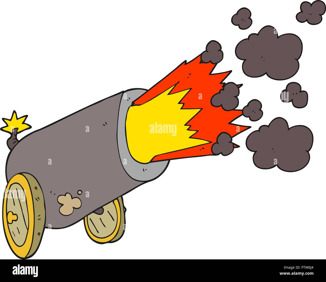 freehand drawn cartoon big cannon firing Stock Vector Image & Art - Alamy