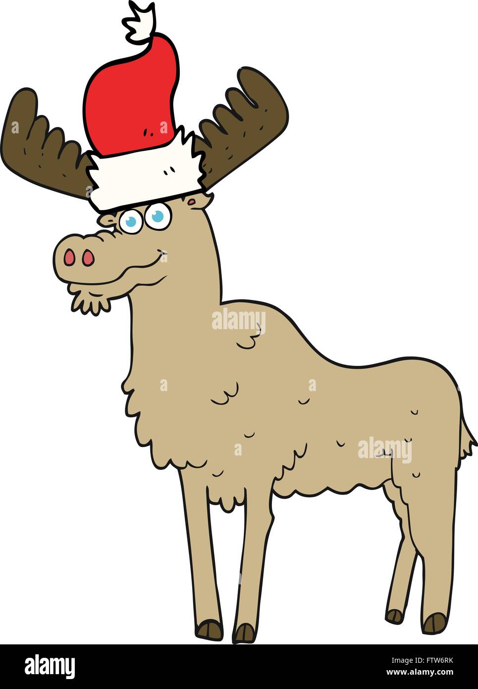 freehand drawn cartoon christmas moose Stock Vector Image & Art Alamy